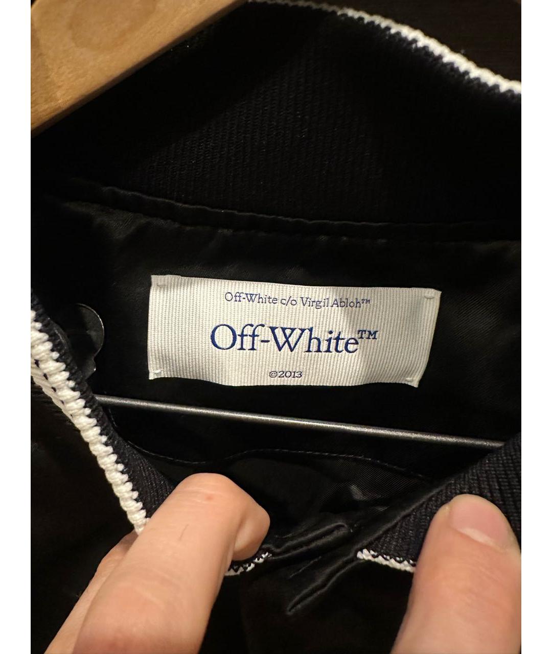 OFF-WHITE Черная атласная куртка, фото 2