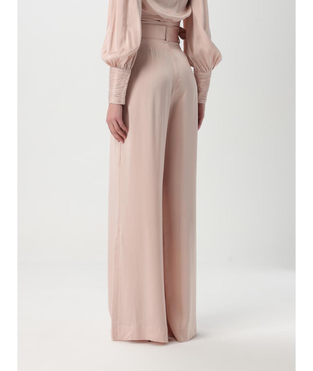 ZIMMERMANN Розовые шелковые брюки широкие, фото 4