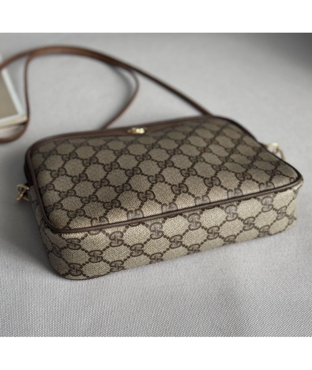 GUCCI Коричневая кожаная сумка через плечо, фото 2