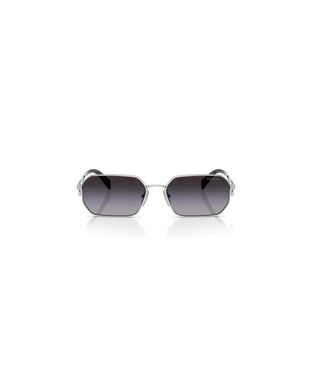 PRADA Серебряные металлические солнцезащитные очки, фото 2