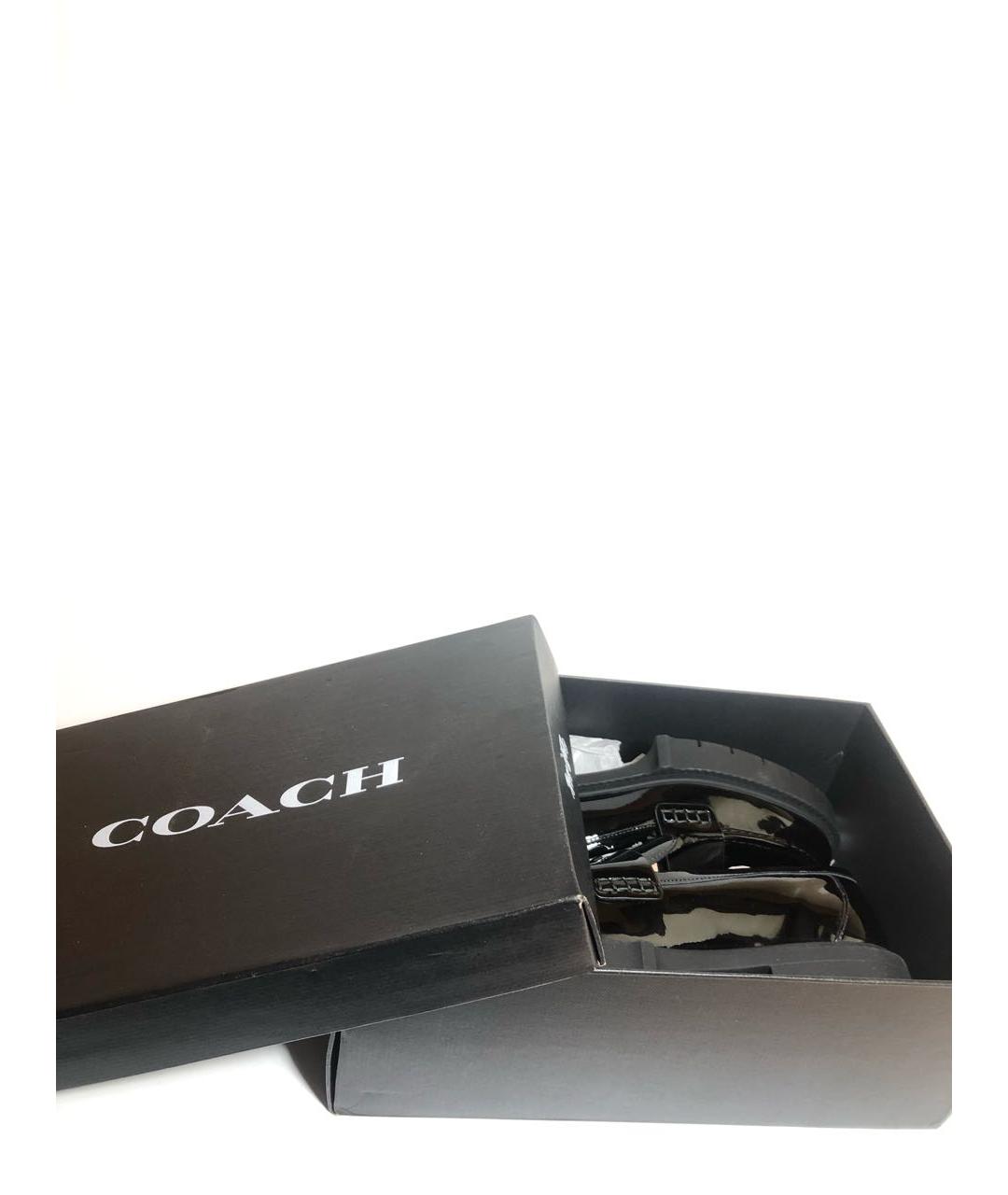 COACH Черные лоферы из лакированной кожи, фото 6