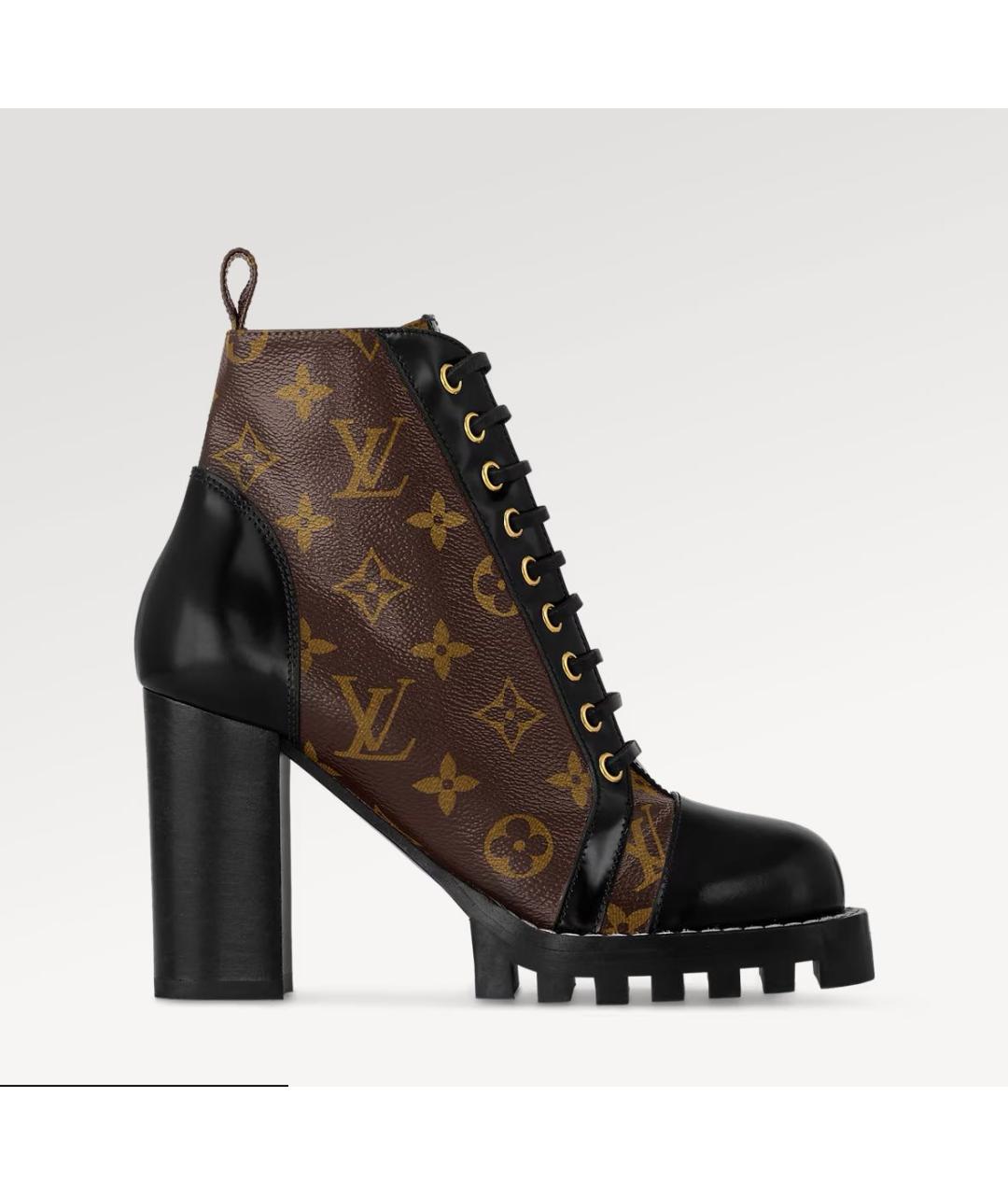 LOUIS VUITTON Коричневые кожаные ботильоны, фото 5