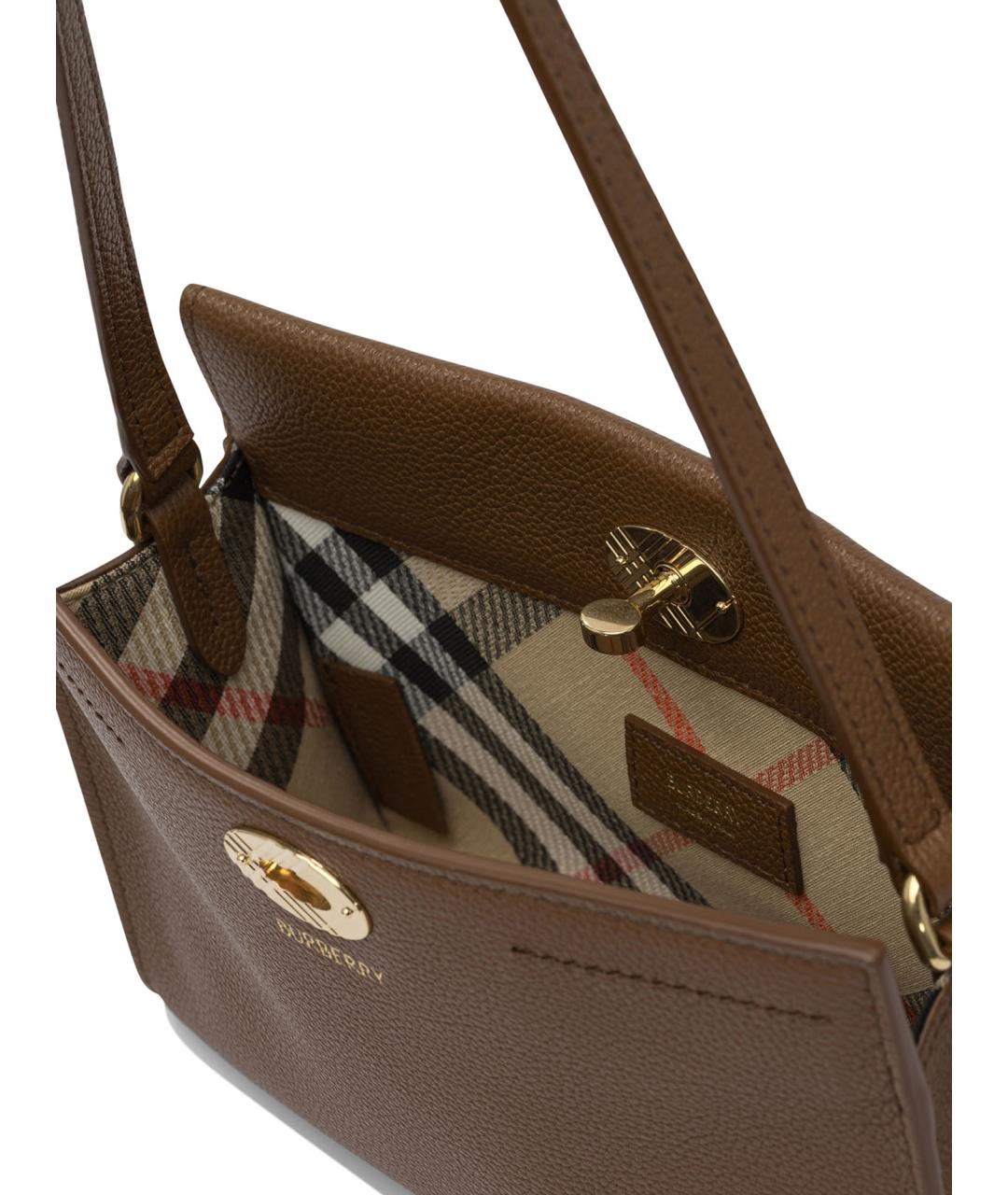 BURBERRY Коричневая кожаная сумка через плечо, фото 5
