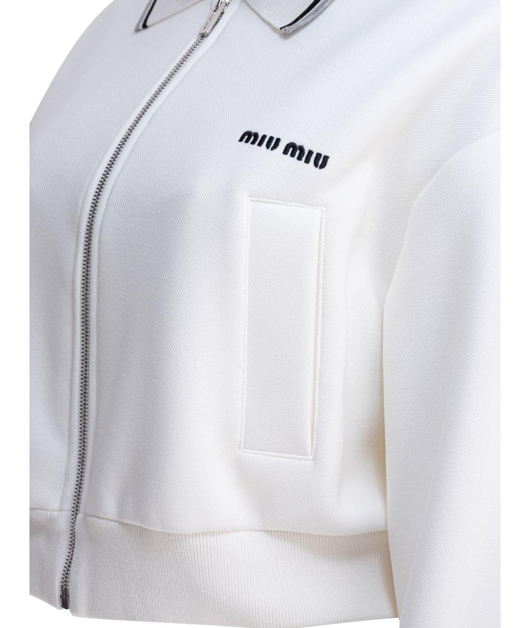 MIU MIU Белая хлопковая куртка, фото 4