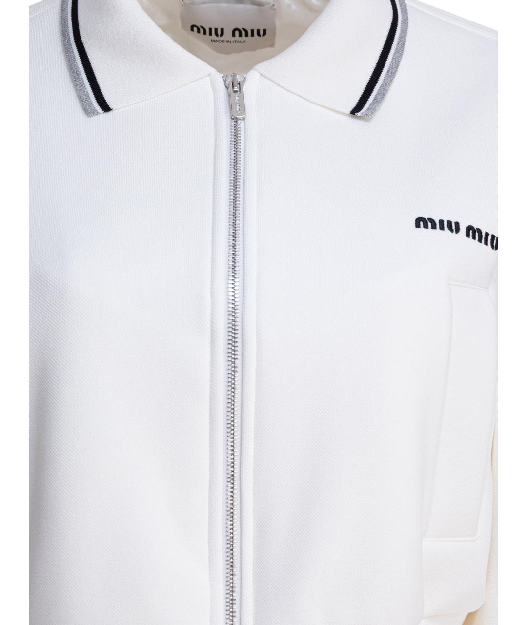 MIU MIU Белая хлопковая куртка, фото 3