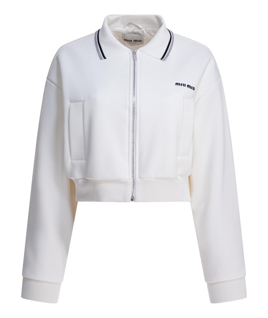 MIU MIU Белая хлопковая куртка, фото 1