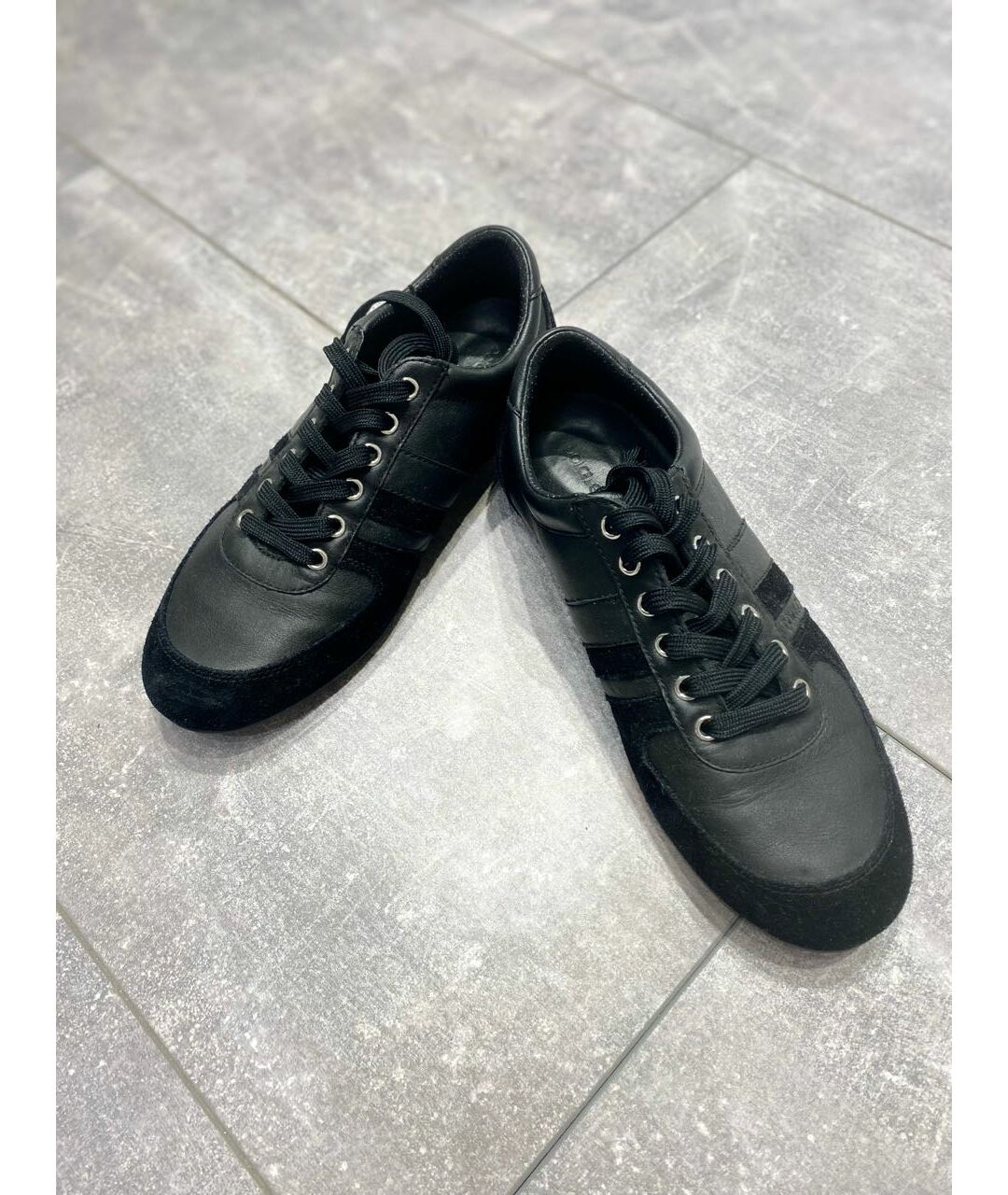 DOLCE&GABBANA Черные кожаные кроссовки, фото 2