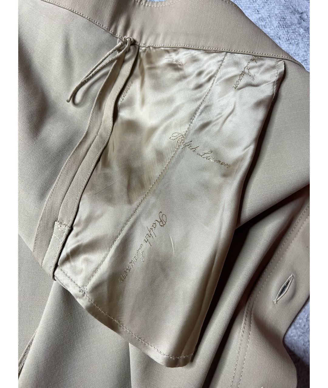 RALPH LAUREN PURPLE LABEL Бежевая шерстяная юбка миди, фото 7
