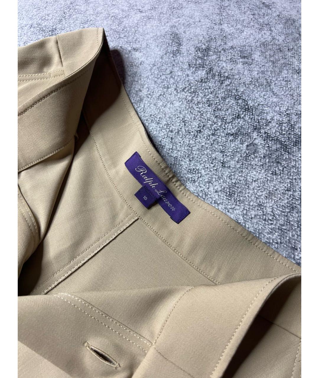 RALPH LAUREN PURPLE LABEL Бежевая шерстяная юбка миди, фото 6