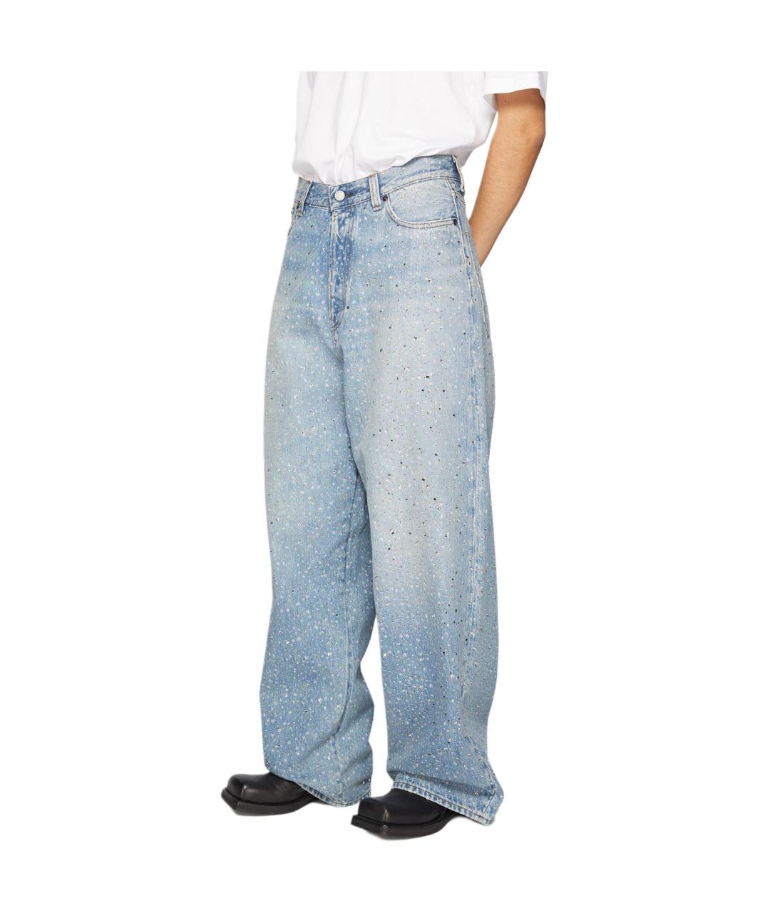 ACNE STUDIOS Голубые прямые джинсы, фото 4