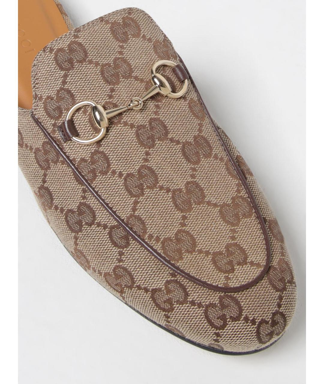 GUCCI Бежевые текстильные мюли, фото 4