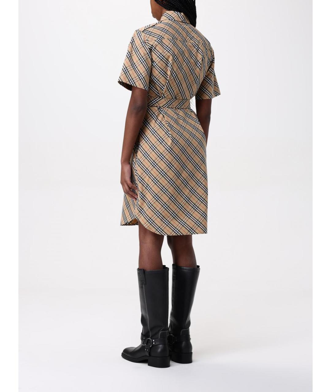 BURBERRY Бежевое повседневное платье, фото 3