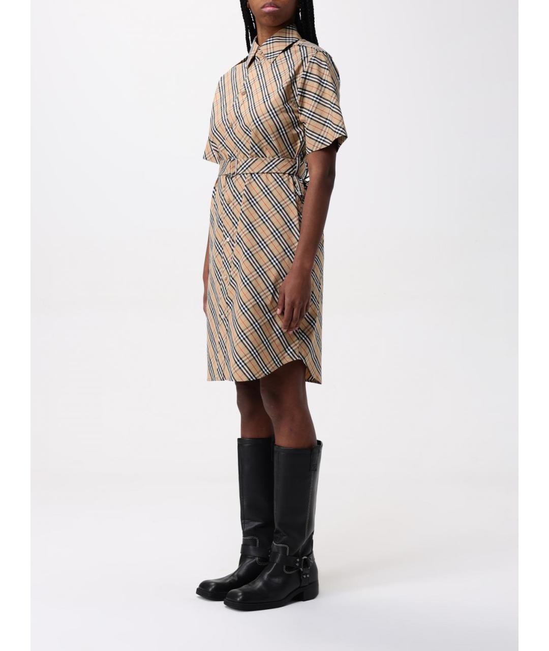BURBERRY Бежевое повседневное платье, фото 4