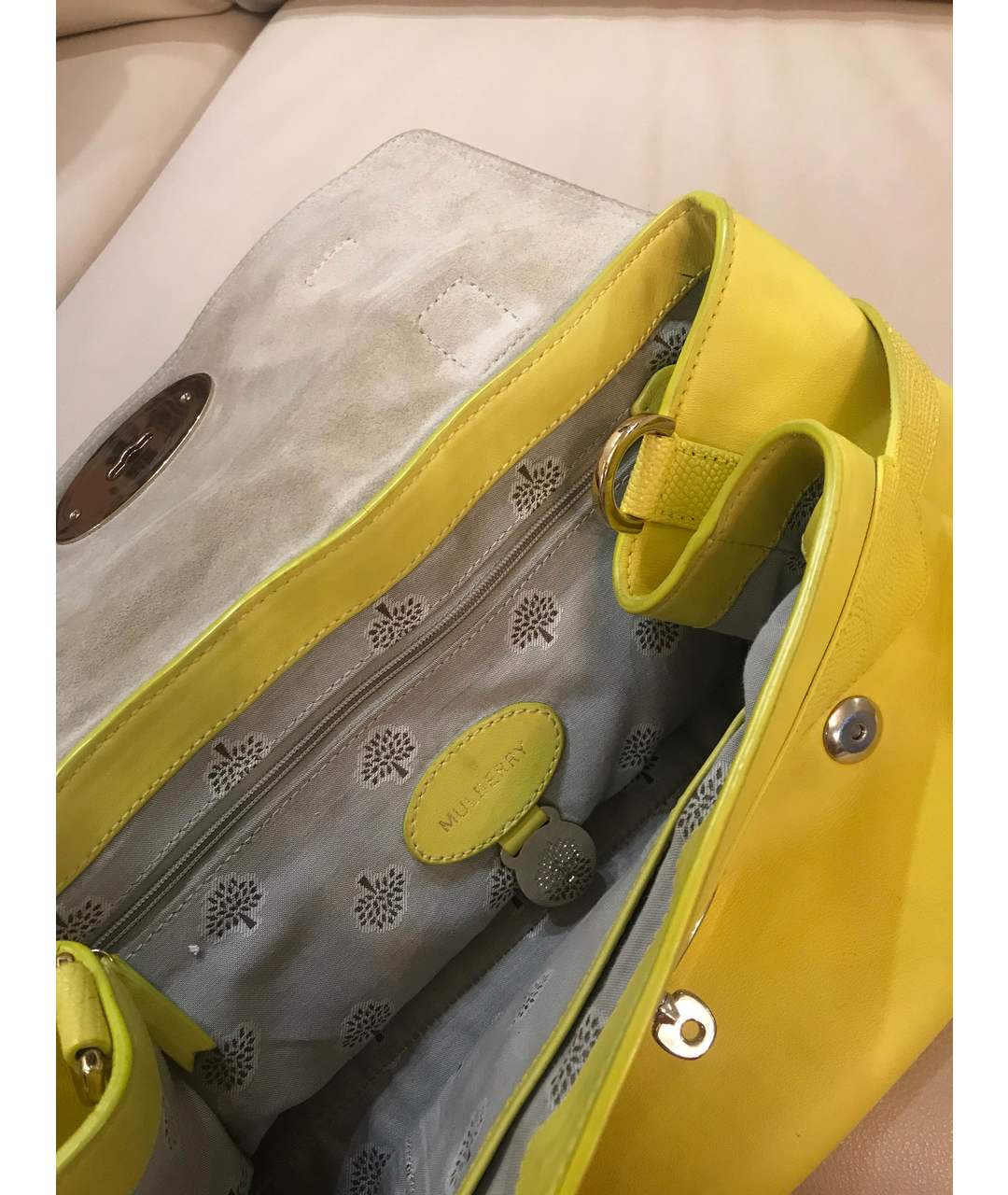 MULBERRY Желтая кожаная сумка тоут, фото 4