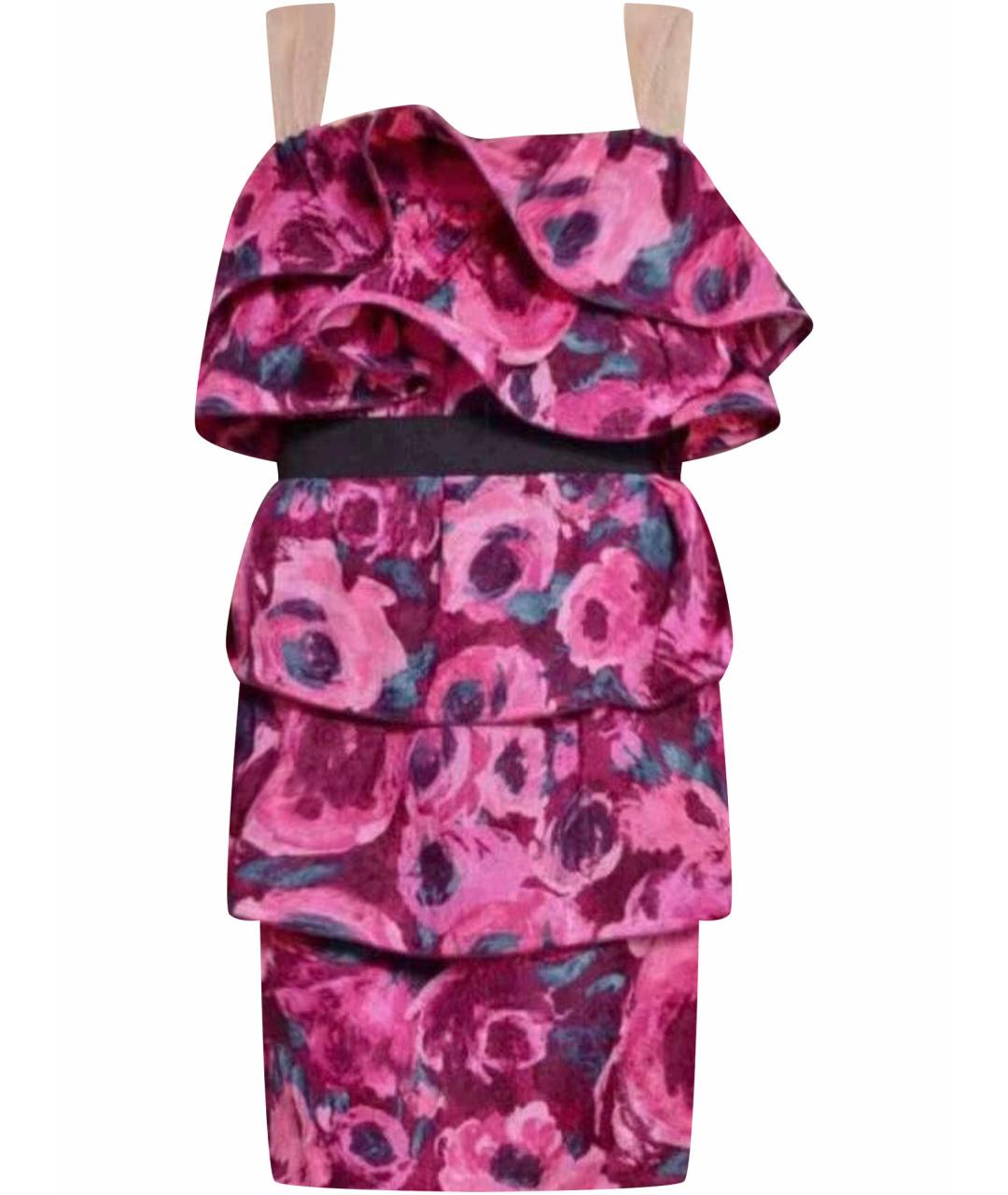 LANVIN Фуксия шелковое коктейльное платье, фото 1
