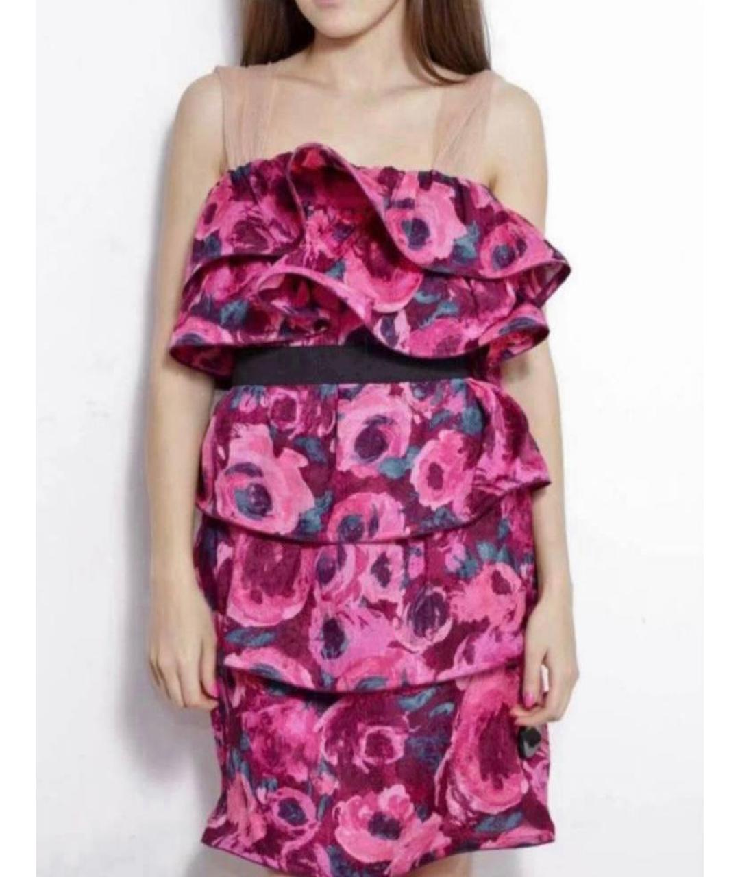 LANVIN Фуксия шелковое коктейльное платье, фото 9