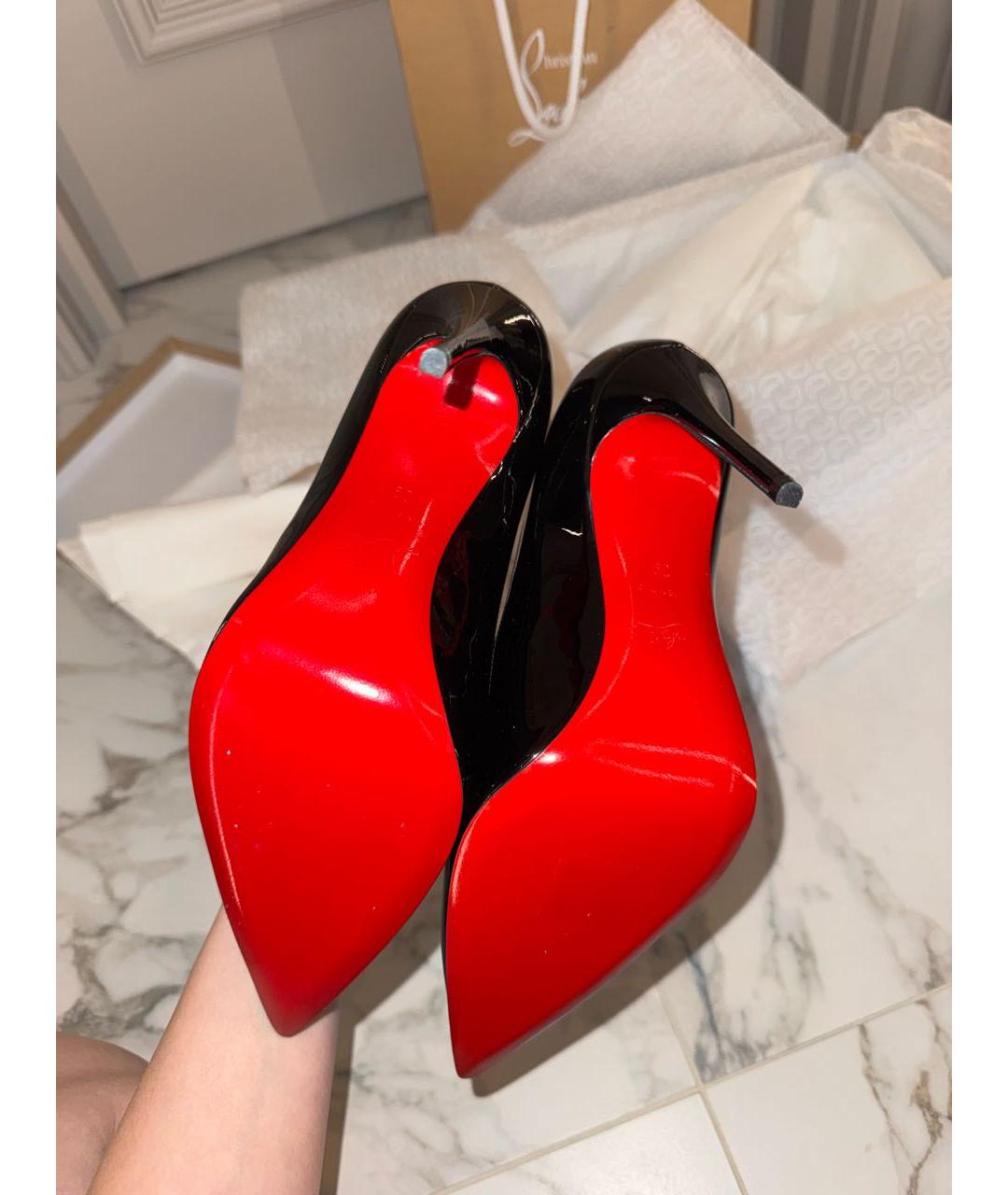 CHRISTIAN LOUBOUTIN Черные туфли из лакированной кожи, фото 4