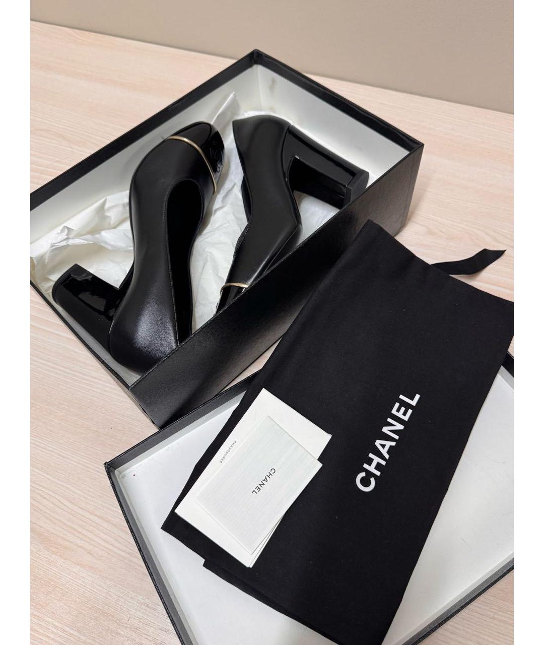 CHANEL Черные кожаные туфли, фото 3