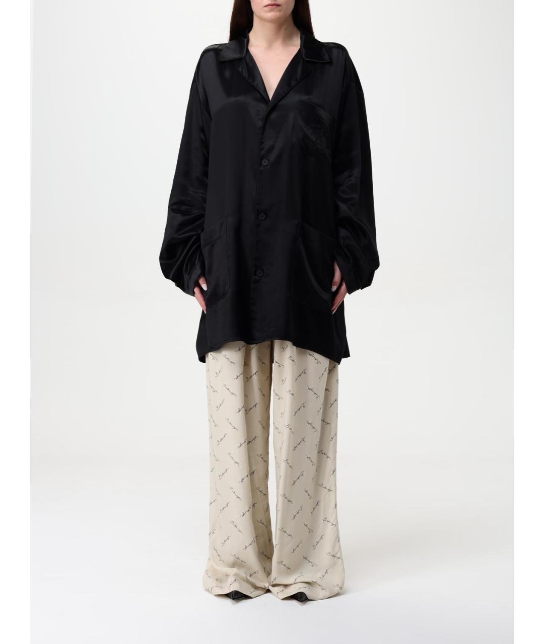 BALENCIAGA Черная вискозная рубашка, фото 2