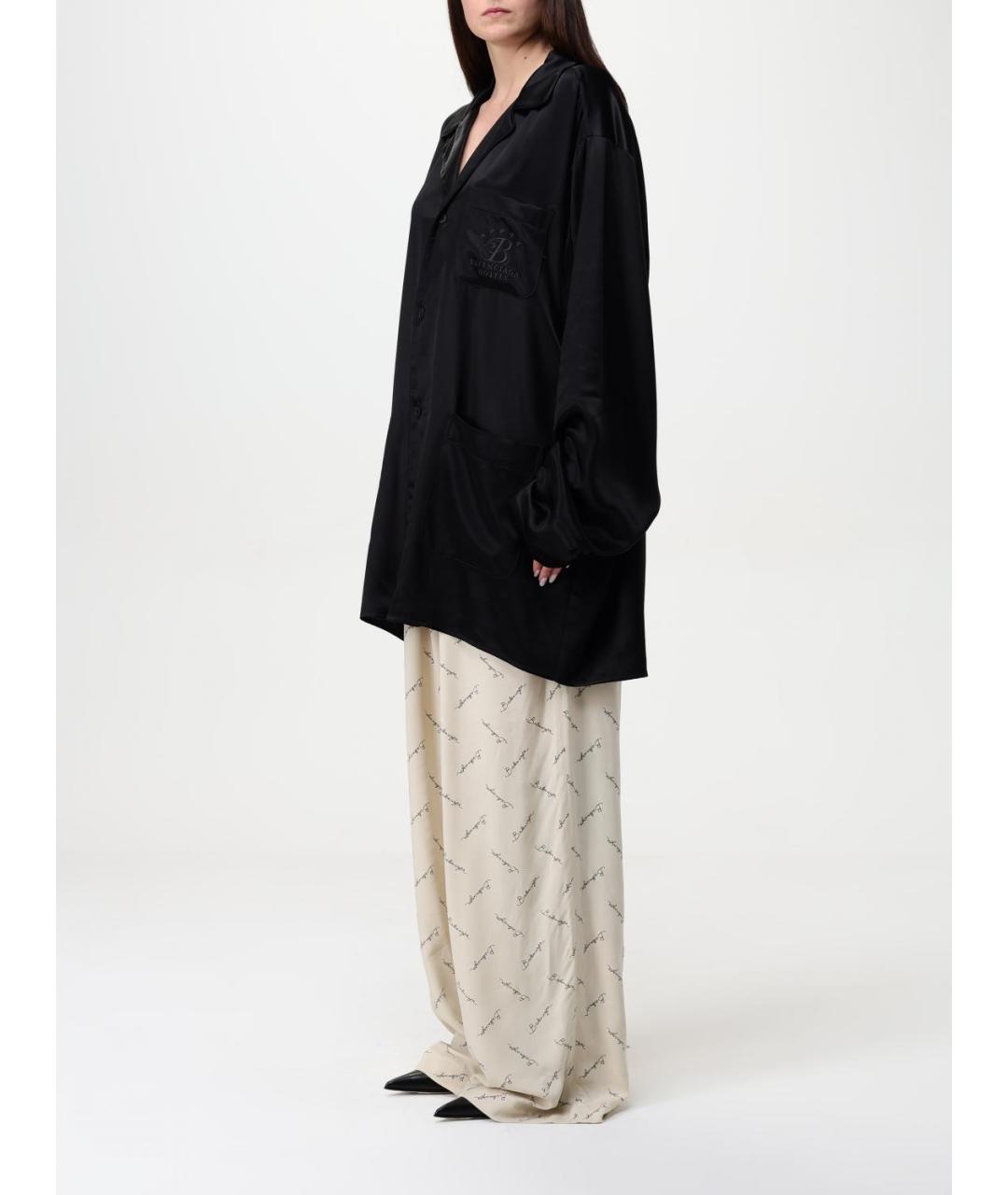 BALENCIAGA Черная вискозная рубашка, фото 4