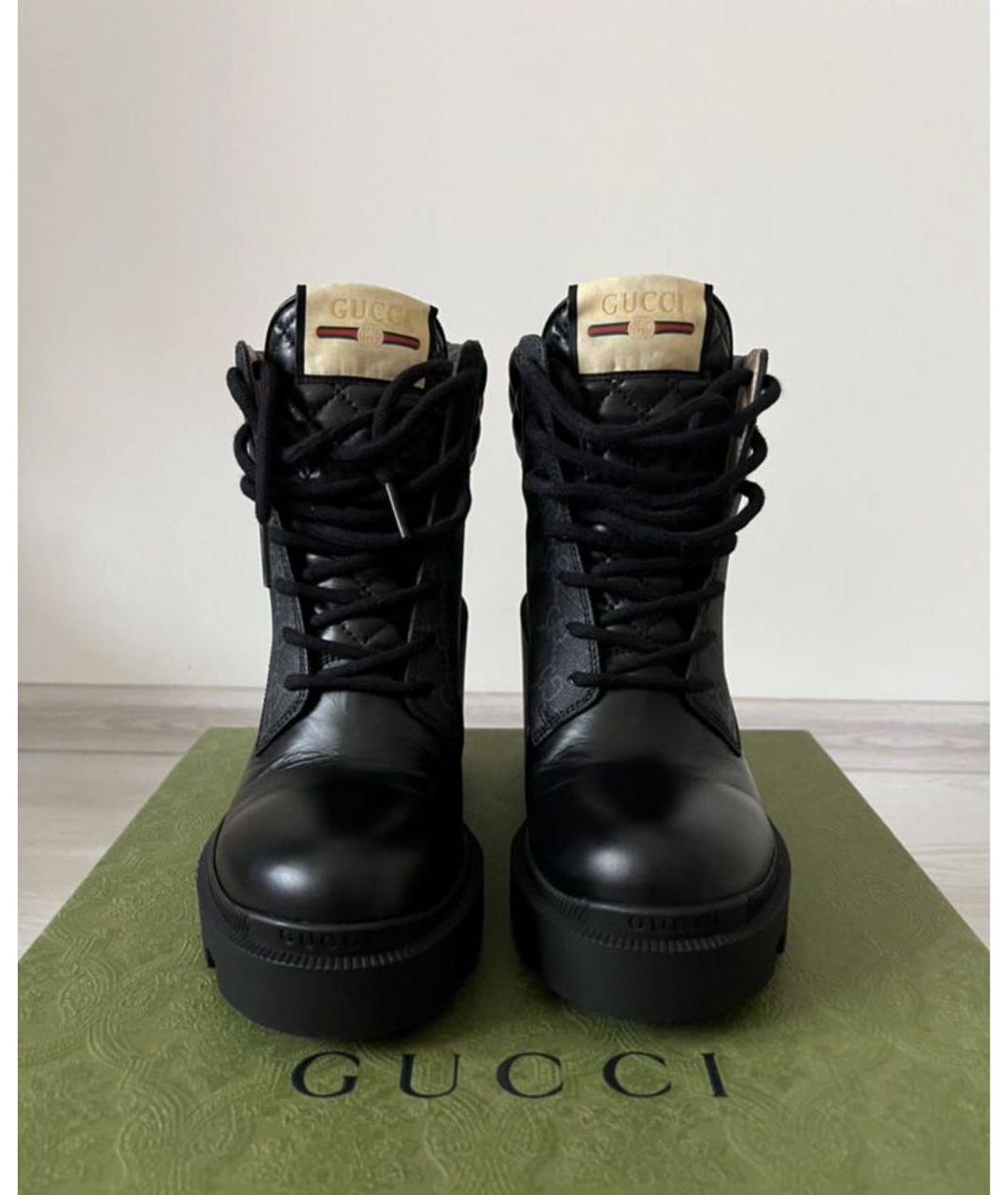 GUCCI Черные кожаные ботильоны, фото 2