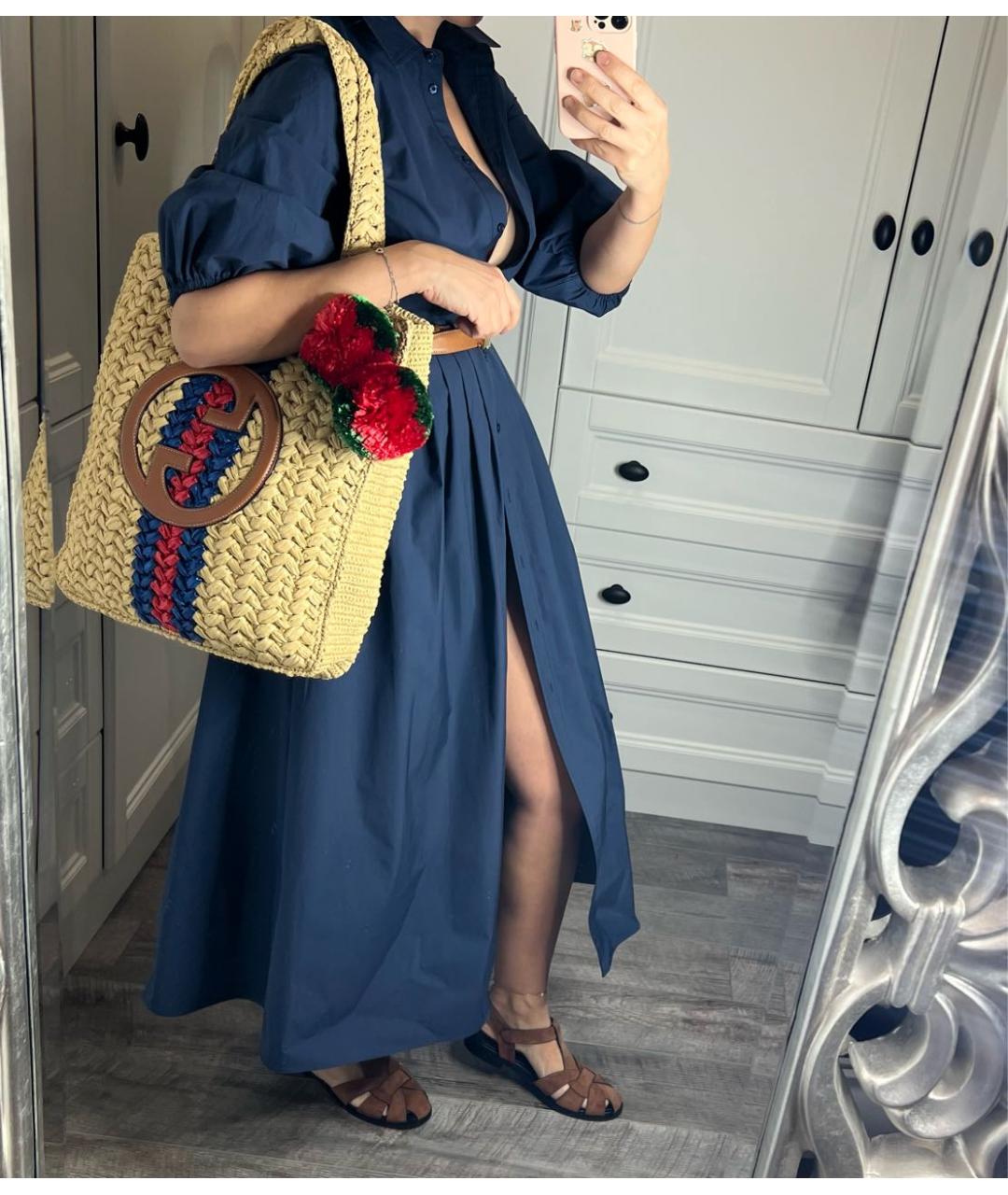GUCCI Бежевая пляжная сумка, фото 7