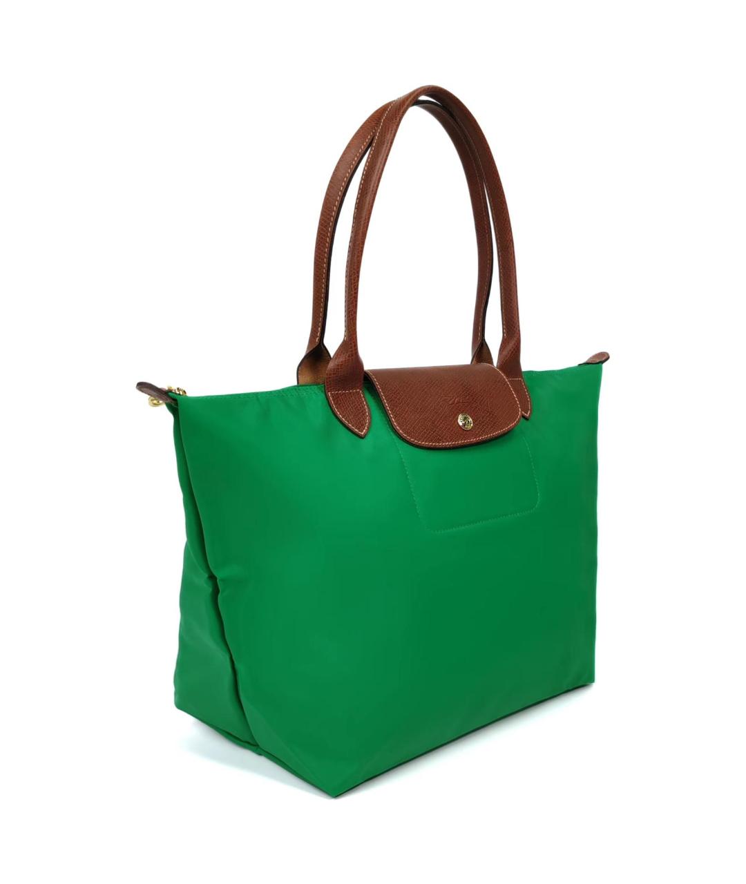 LONGCHAMP Зеленая сумка через плечо из канвы, фото 2