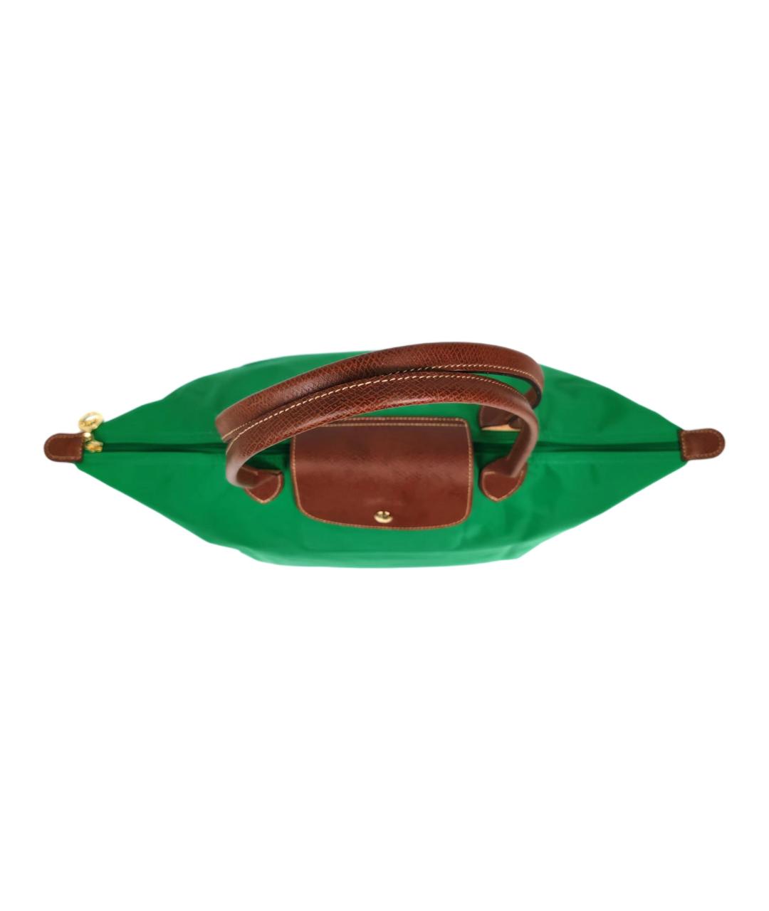 LONGCHAMP Зеленая сумка через плечо из канвы, фото 5