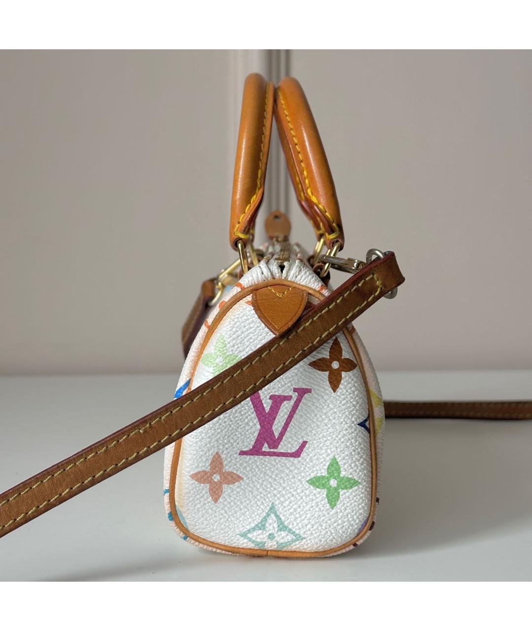 LOUIS VUITTON Белая кожаная сумка с короткими ручками, фото 3
