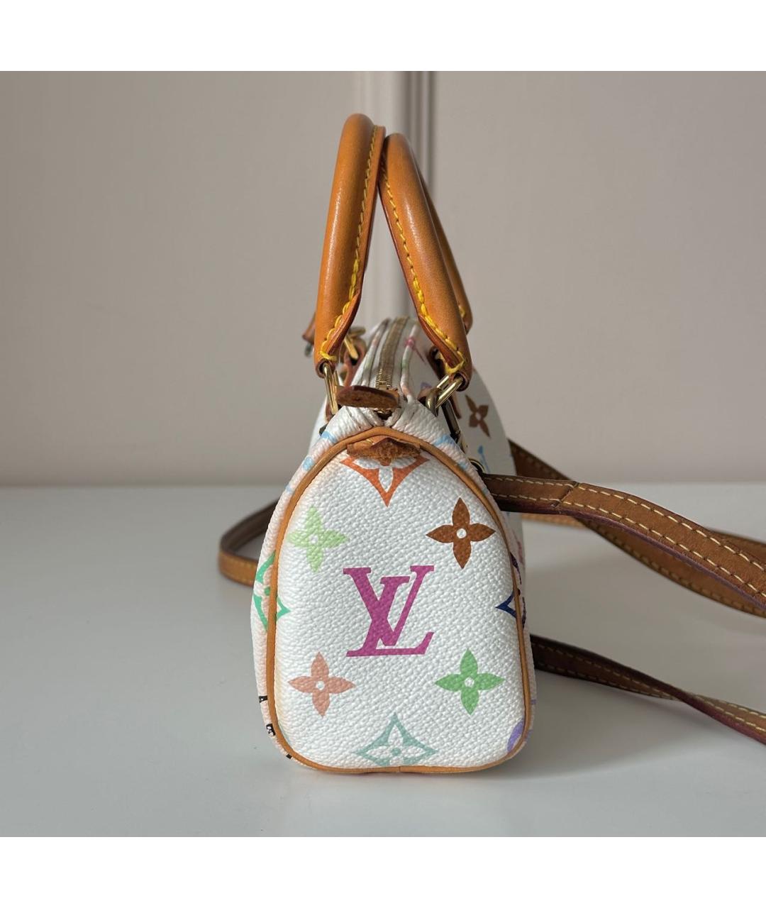 LOUIS VUITTON Белая кожаная сумка с короткими ручками, фото 4