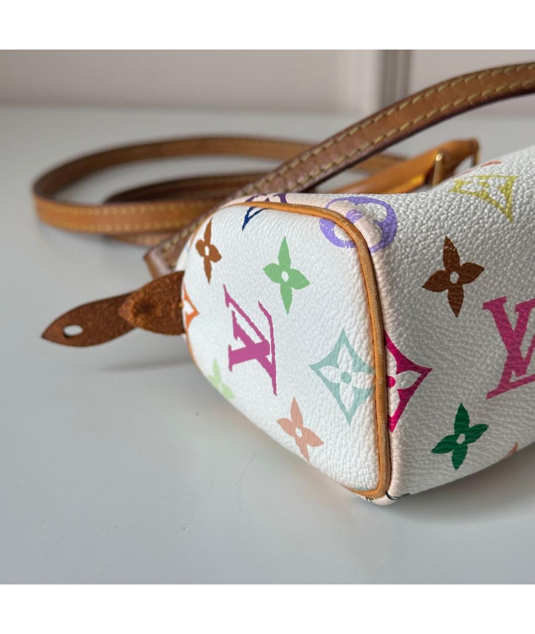LOUIS VUITTON Белая кожаная сумка с короткими ручками, фото 5