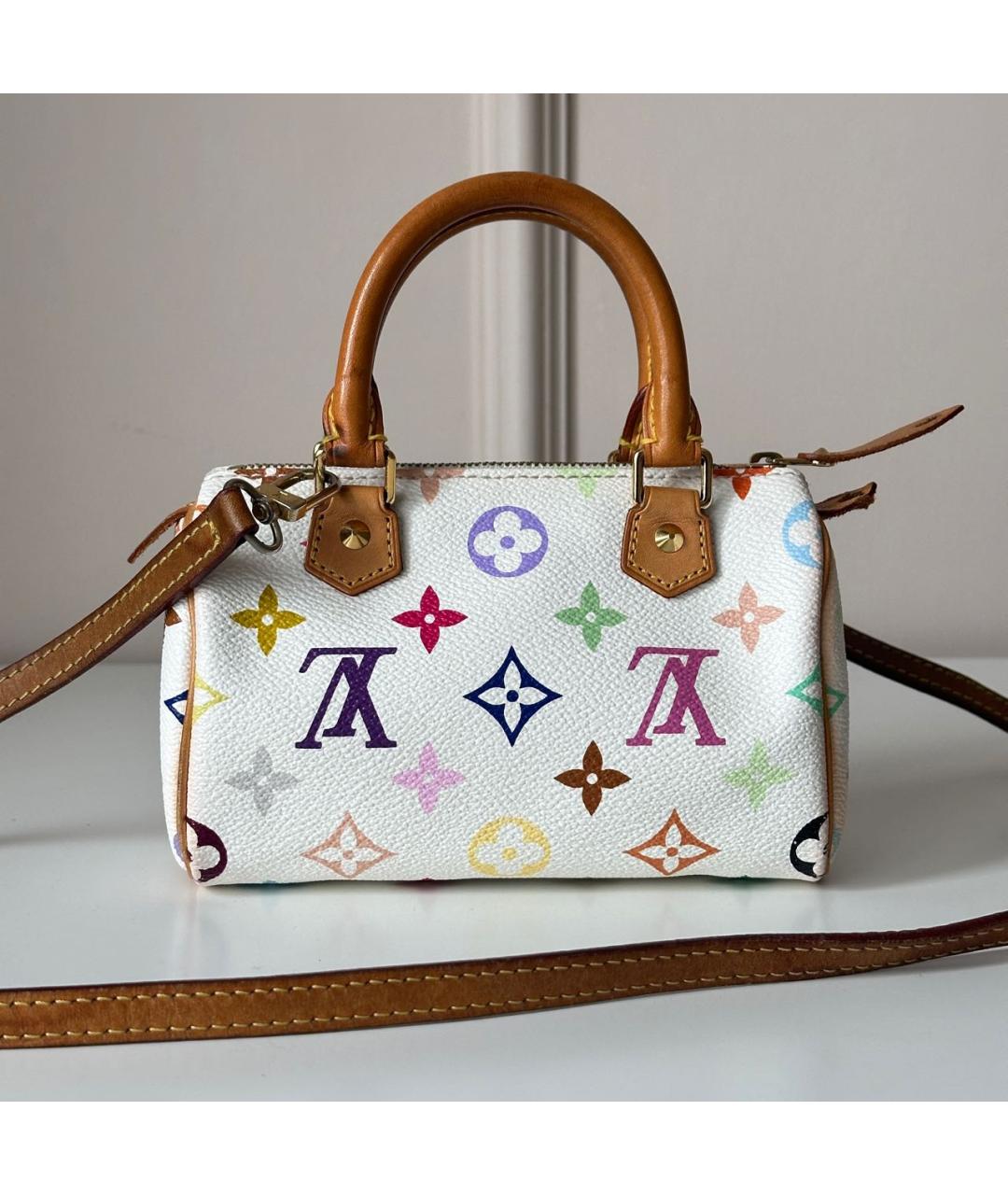 LOUIS VUITTON Белая кожаная сумка с короткими ручками, фото 8