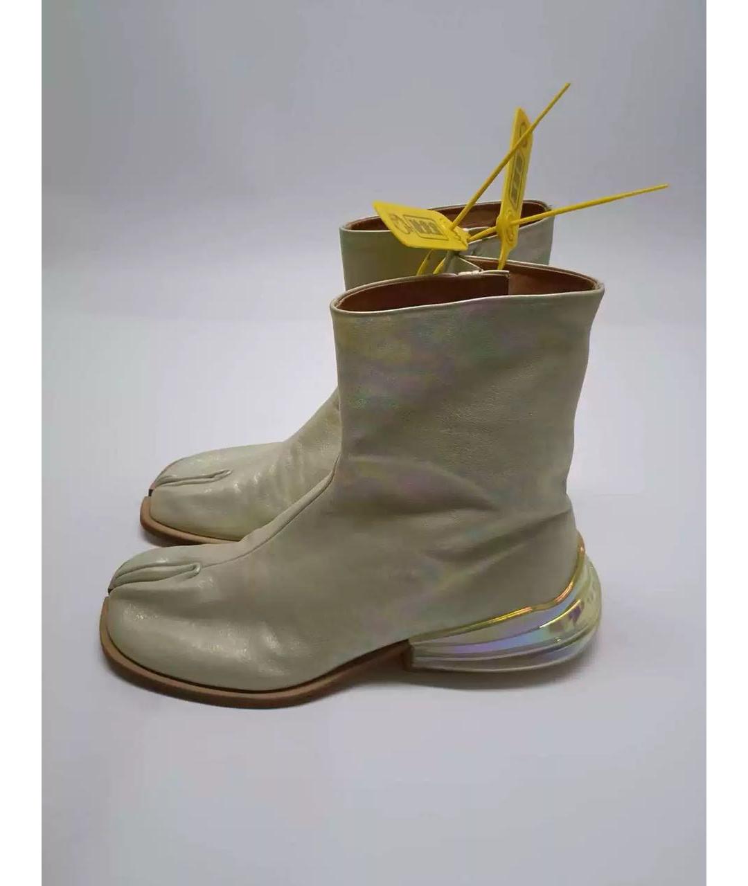 MAISON MARGIELA Мульти кожаные высокие ботинки, фото 8