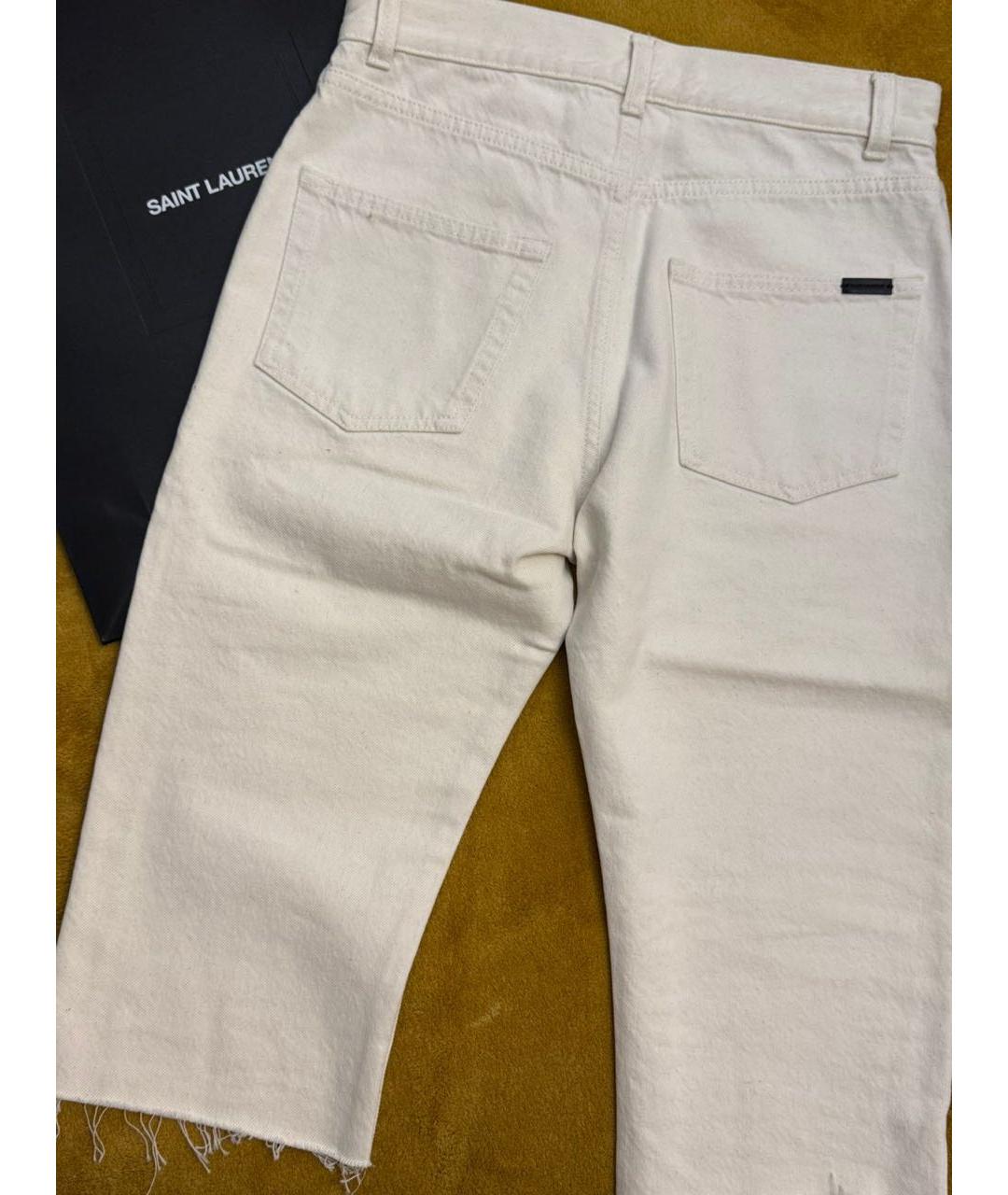 SAINT LAURENT Белые хлопковые шорты, фото 4