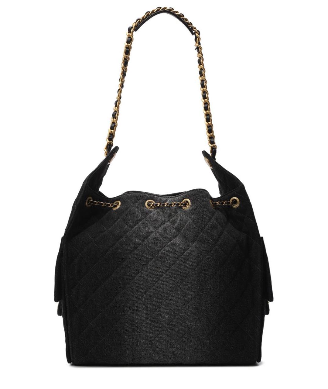 CHANEL Черная тканевая сумка тоут, фото 2