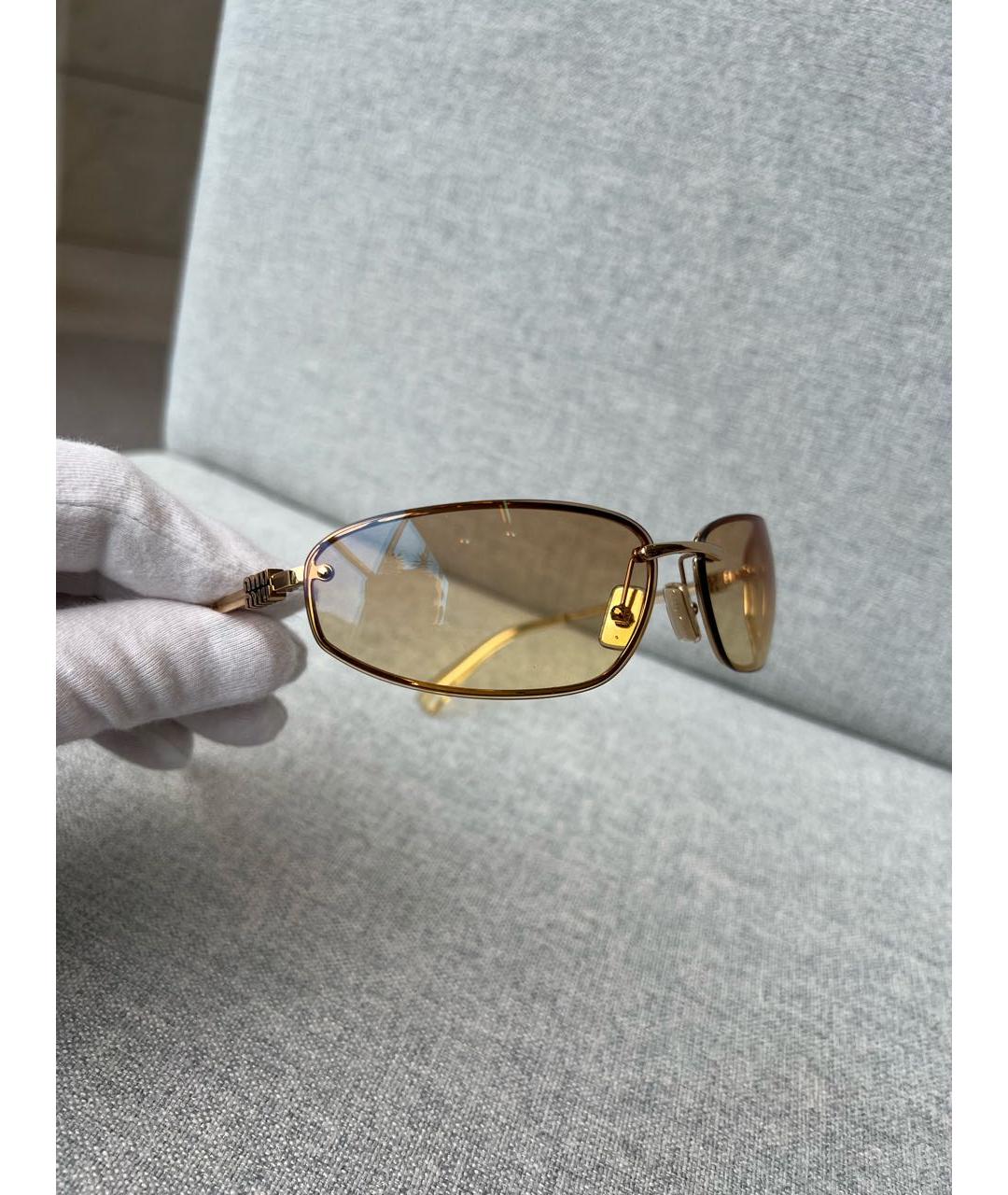 MIU MIU Золотые солнцезащитные очки, фото 4