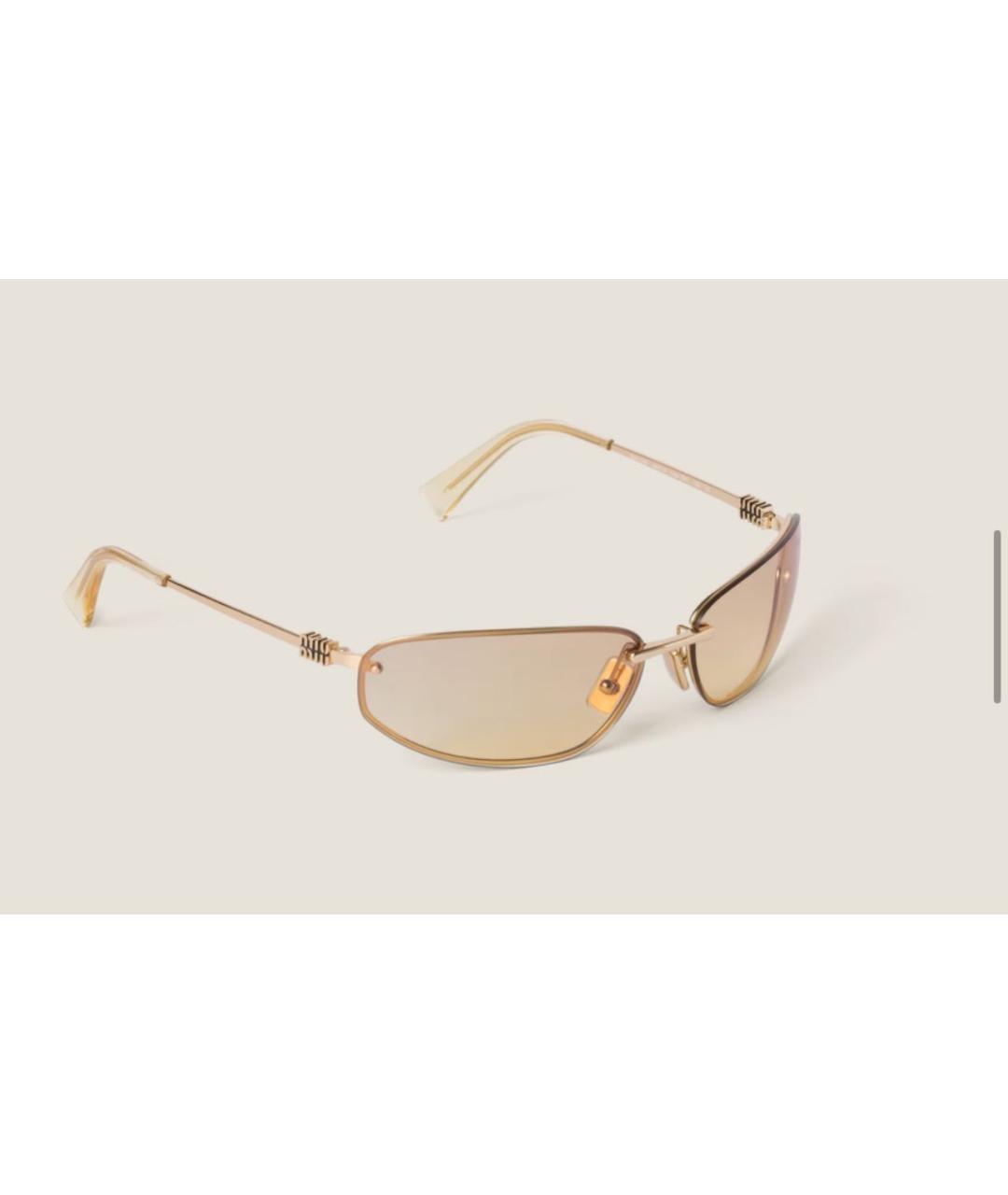 MIU MIU Золотые солнцезащитные очки, фото 2