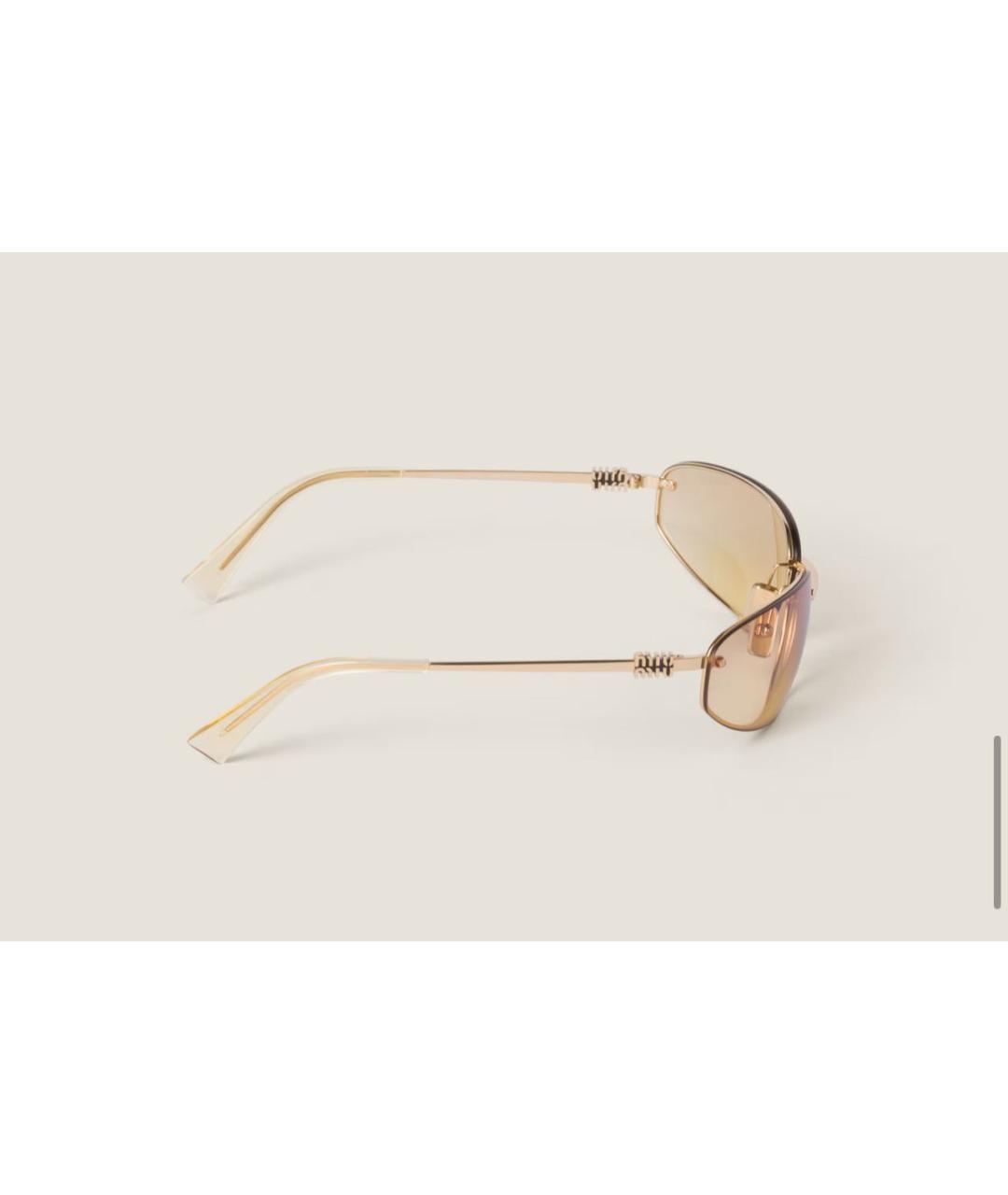 MIU MIU Золотые солнцезащитные очки, фото 3