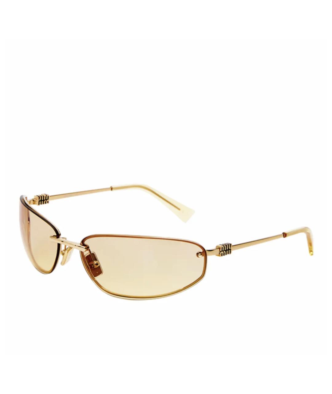 MIU MIU Золотые солнцезащитные очки, фото 1