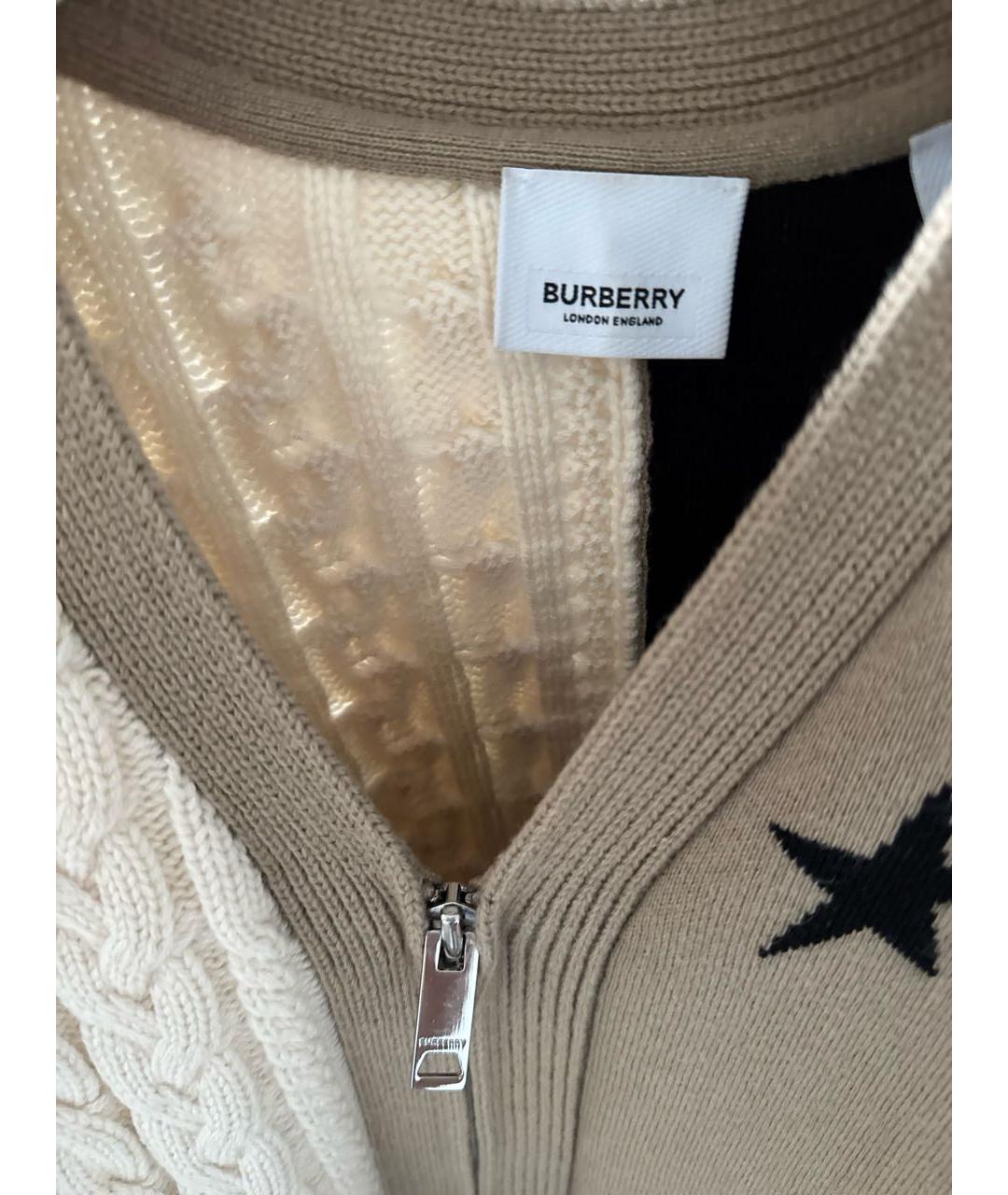 BURBERRY Бежевый шерстяной кардиган, фото 3