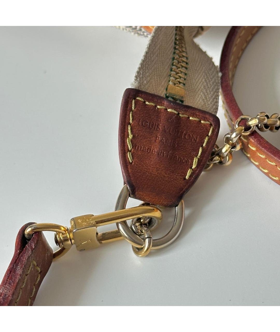 LOUIS VUITTON Белая кожаная сумка через плечо, фото 7