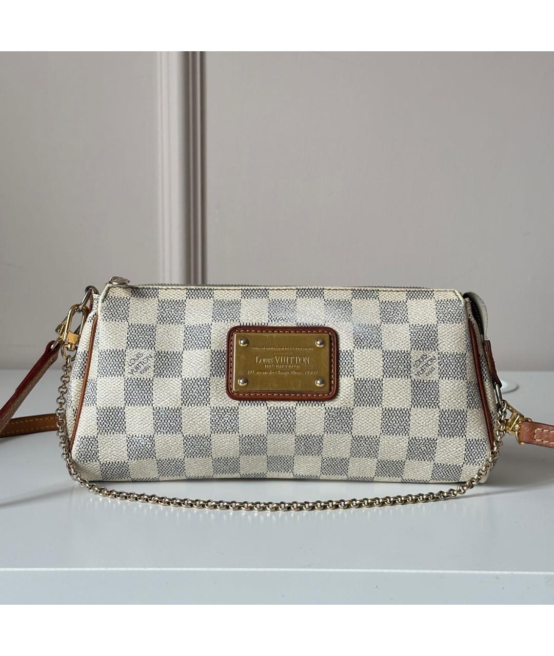 LOUIS VUITTON Белая кожаная сумка через плечо, фото 9