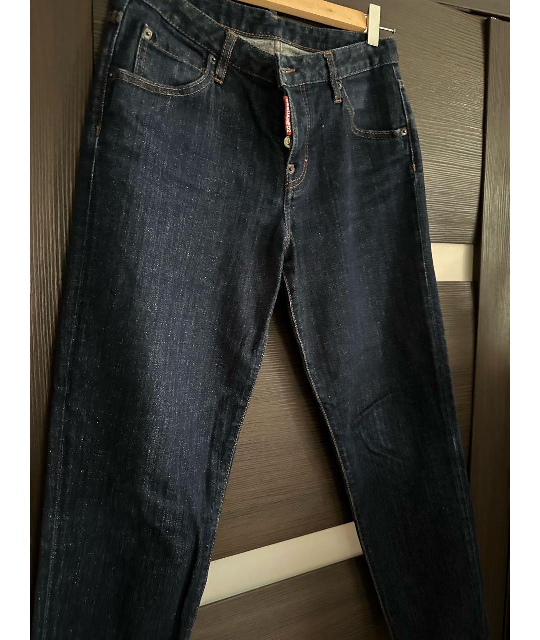 DSQUARED2 Темно-синие хлопко-эластановые джинсы слим, фото 3