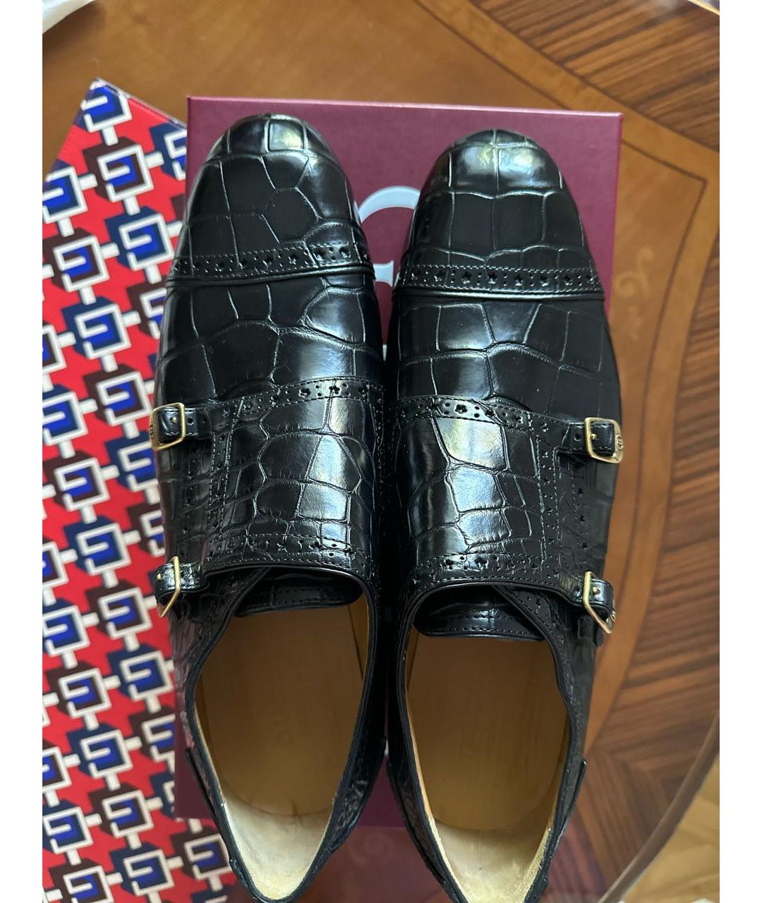 GUCCI Черные туфли из экзотической кожи, фото 3