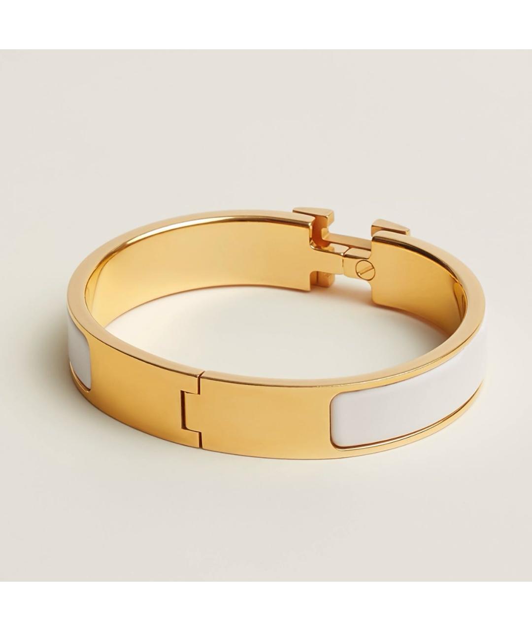 HERMES Белый металлический браслет, фото 2