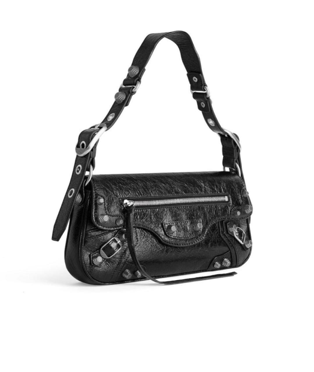 BALENCIAGA Черная кожаная сумка с короткими ручками, фото 2