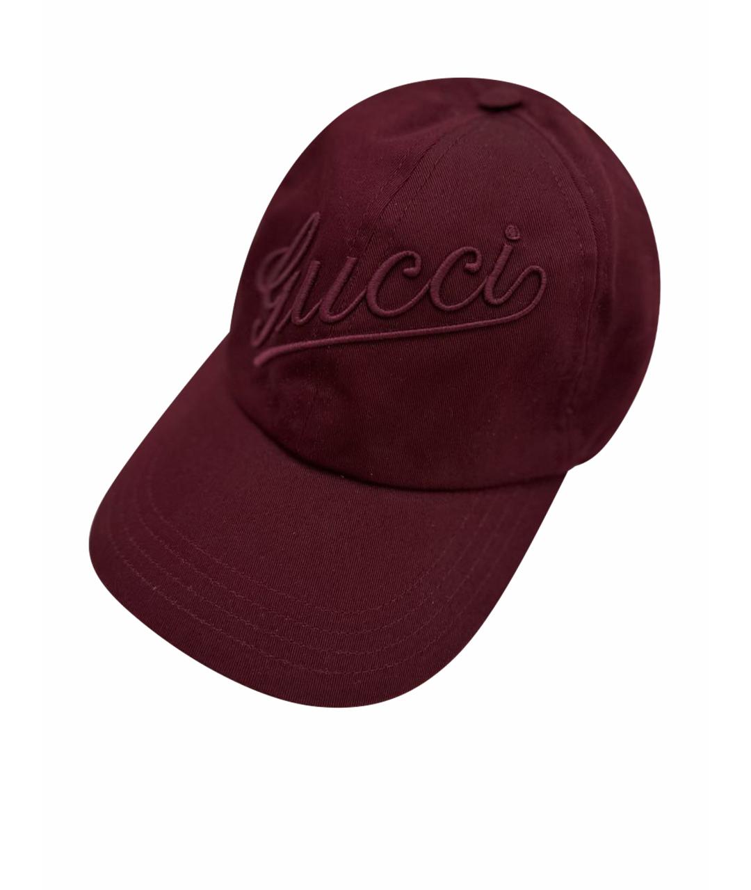 GUCCI Бордовая хлопковая кепка/бейсболка, фото 1