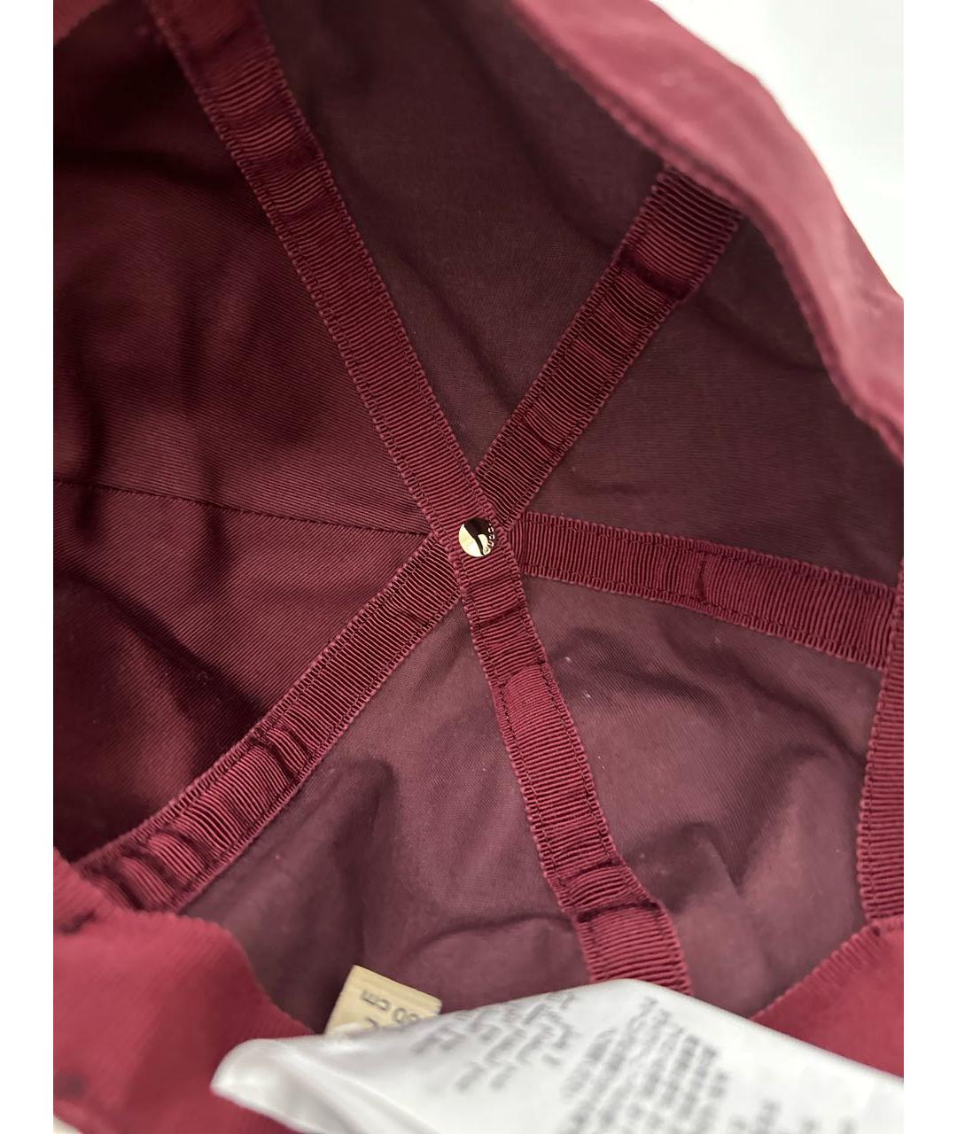 GUCCI Бордовая хлопковая кепка/бейсболка, фото 4