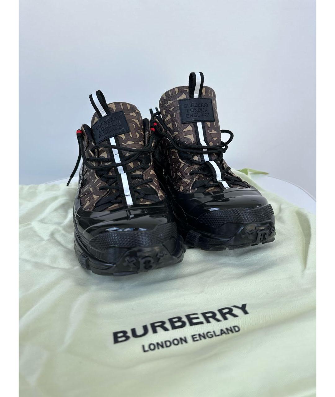 BURBERRY Черные резиновые высокие кроссовки / кеды, фото 7