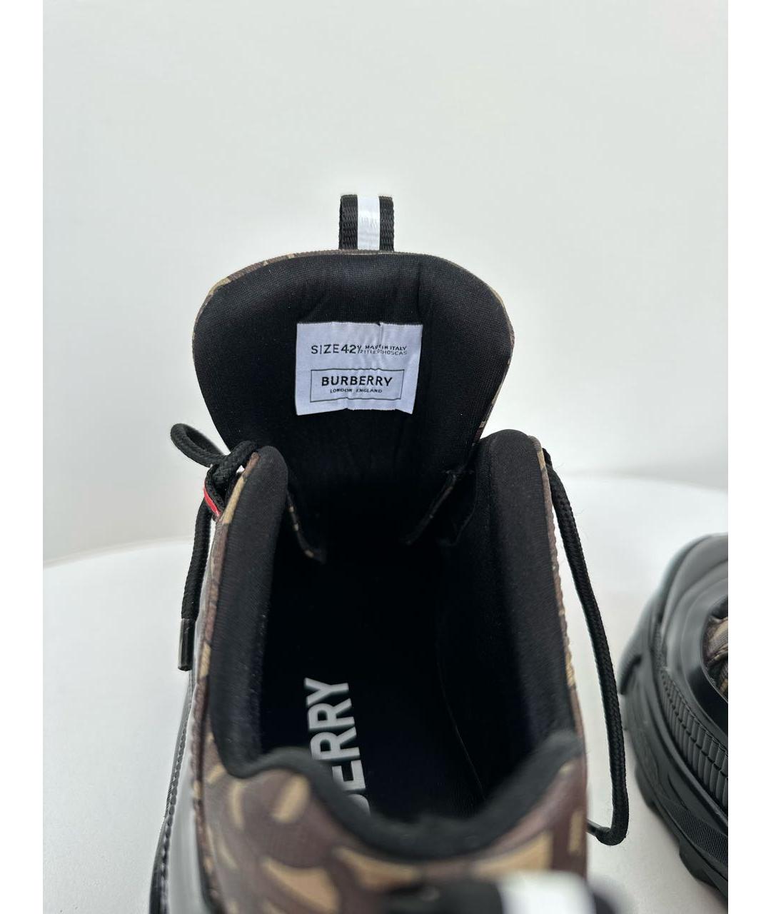 BURBERRY Черные резиновые высокие кроссовки / кеды, фото 5